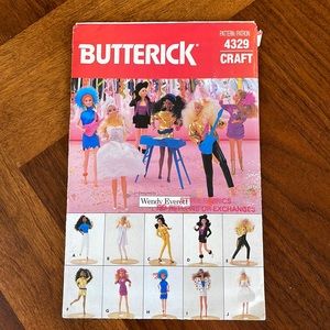 VINTAGE 80S BUTTERICK BARBIE CLOTHES UNCUT PATTERN - #4329 - SO COOL AND RETRO!